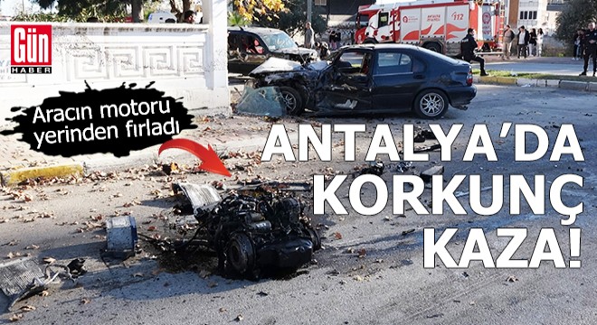 Korkunç kaza! Hafif ticari aracın motoru yerinden fırladı