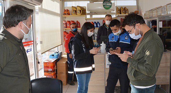 Korkuteli'de koronavirüs denetimi