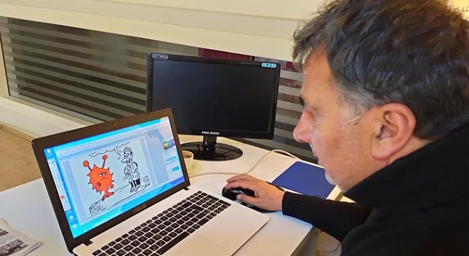 Koronavirüs çizimleri ile güldürüyor