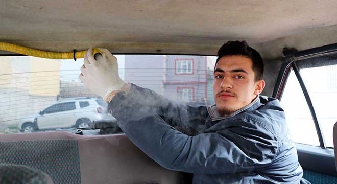 Koronavirüse karşı araç içi dezenfeksiyon sistemi yaptı