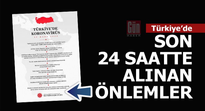 Koronavirüse karşı 24 saatte alınan önlemler