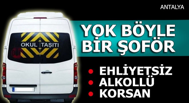 Korsan servisle öğrenci taşırken alkollü yakalandı
