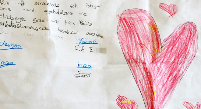 Küçük Elif'ten polise sımsıcak teşekkür