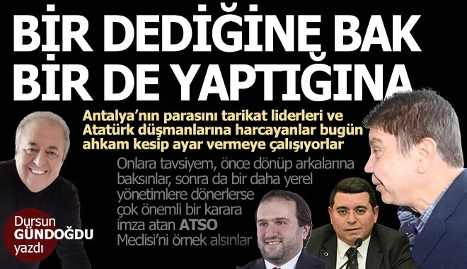 Lafım Türel'e; bir dediğine bak, bir de yaptığına...