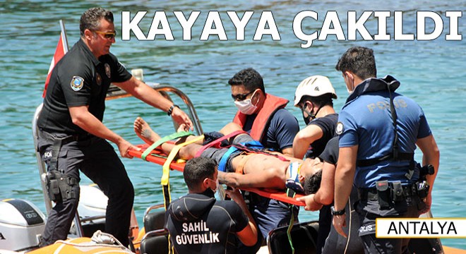 Lara'da kayalıklardan atlayan genç hastanelik oldu