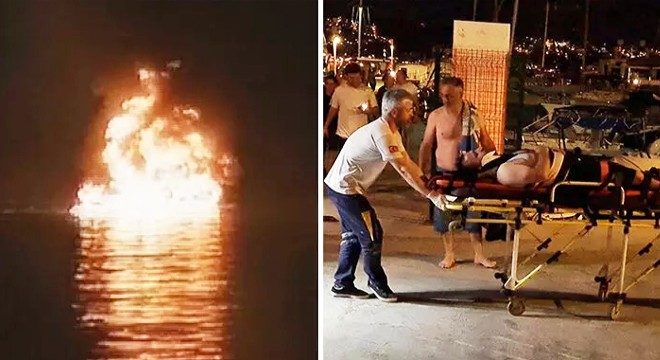 Lastik botta patlama sonrası yangın: 2 yaralı