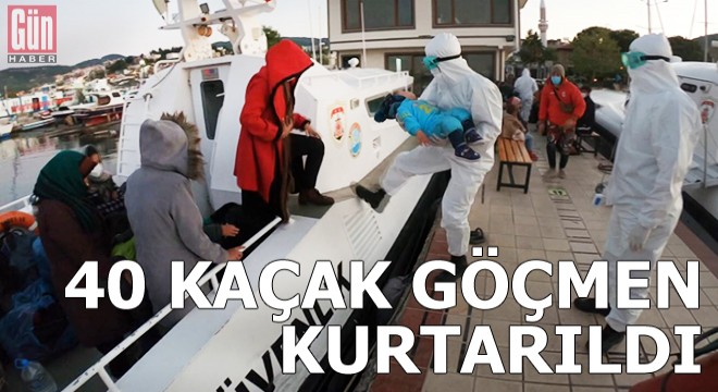 Lastik bottaki 40 kaçak göçmen kurtarıldı