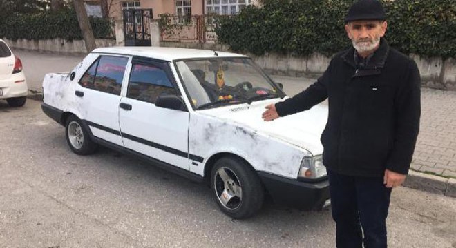 Lastikleri çalındı, 'Emekli adamım, her şeyim bu' dedi