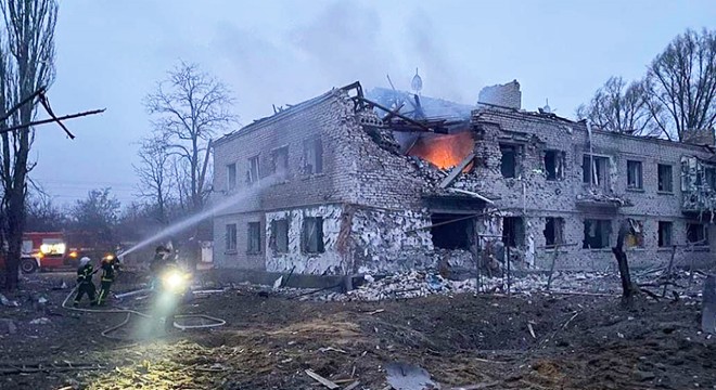 Luhansk ta bombardıman sonucu oluşan yıkım