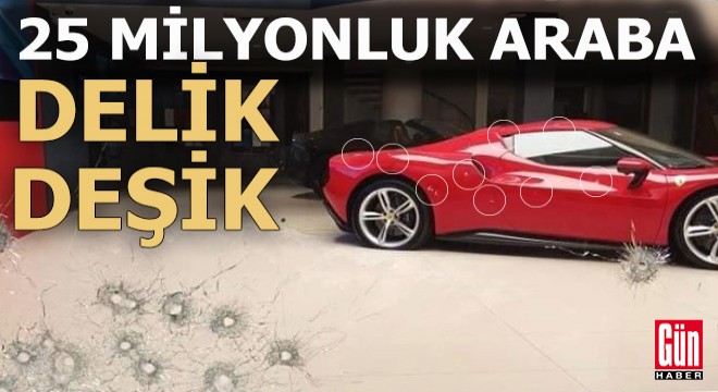 Lüks otomobili galeriyi tarayarak delik deşik ettiler