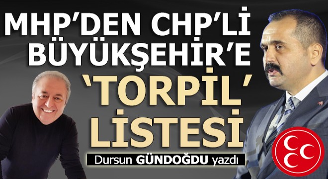 MHP den, CHP li Antalya Büyükşehir Belediyesi ne  Torpil  listesi