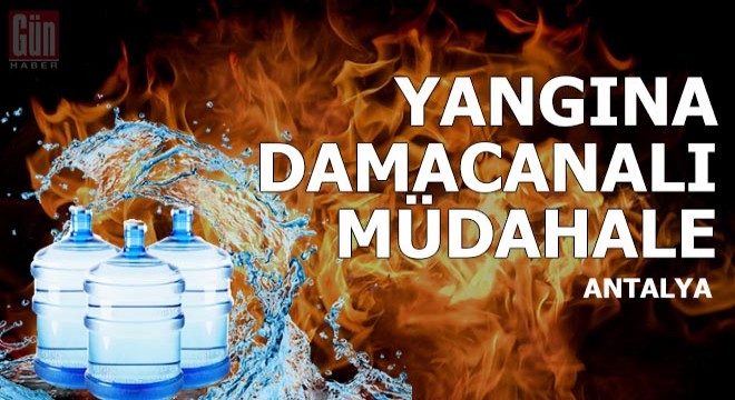 Motosikletindeki yangına damacanadaki suyla müdahale etti
