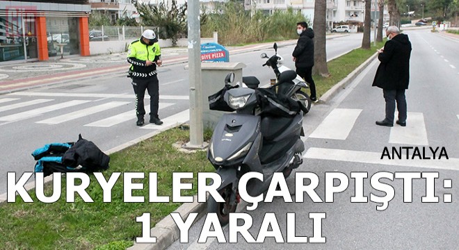 Motosikletli kuryeler çarpıştı: 1 yaralı