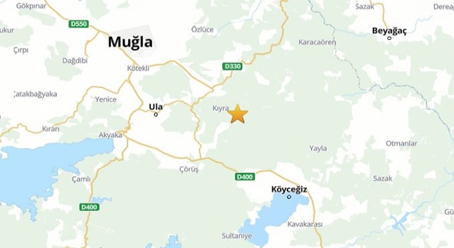 Muğla da 4.1 büyüklüğünde deprem