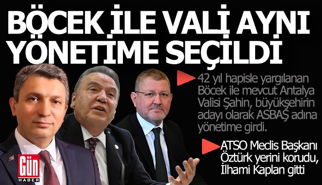 Muhittin Böcek ile Antalya Valisi Şahin bugün aynı yönetime seçildi