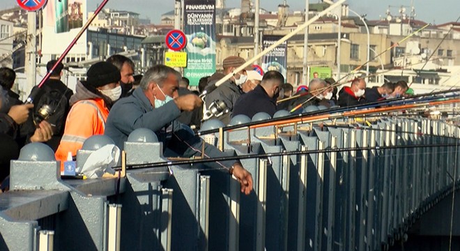 Ne koronavirüs ne soğuk... Galata'da balık sevdası