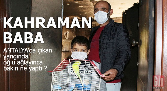 Yangında oğlu ağlayınca alevlerin arasına girip bakın ne yaptı ?