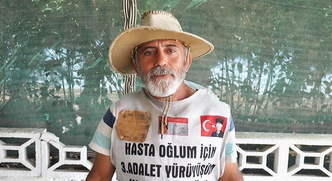 Oğlu için yürüyen baba Ankara yolunda