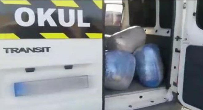 Öğrenci servisinde 176 kilo esrar ele geçirildi