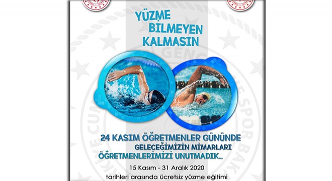 Öğretmenlere ücretsiz yüzme eğitimi