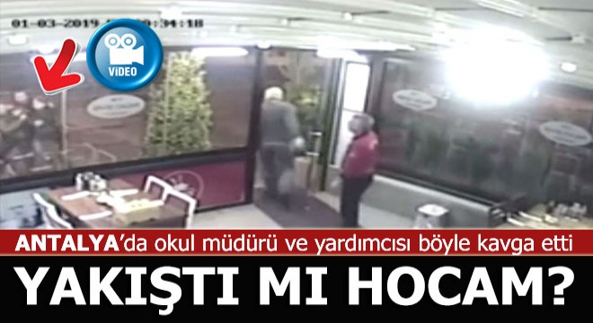 Okul müdürü ve yardımcısı böyle kavga etti... (VİDEO)