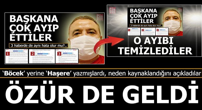 Önce başkana ayıbı temizlediler sonra özür dilediler