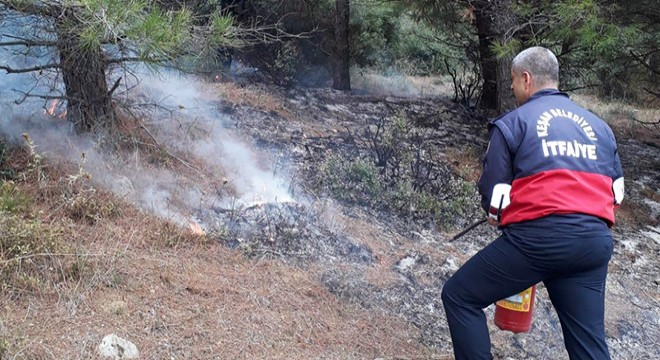 Ormanlık alanda çıkan yangın büyümeden söndürüldü