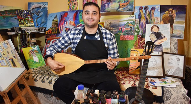 Otizmli Erkan hayata sanatla bağlandı