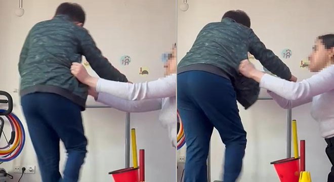 Otizmli çocuğa eğitmen tokadı kamerada