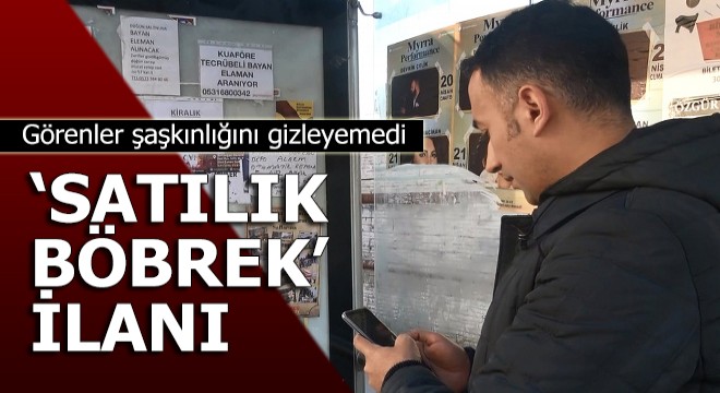 'Satılık böbrek' ilanını görenler şaşkınlığını gizleyemedi