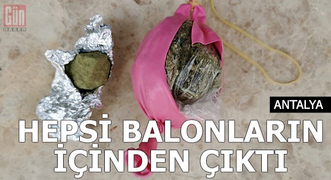 Otomobildeki balonların içinden uyuşturucu çıktı