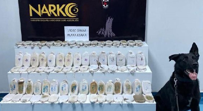 Otomobildeki19 kiloesrarı'Tunga' buldu