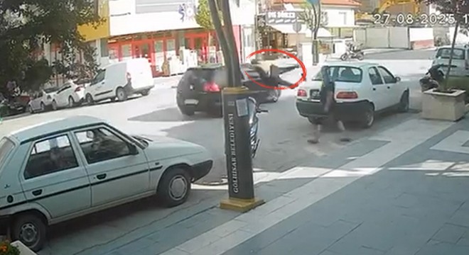 Otomobilin yayaya çarptığı kaza kamerada