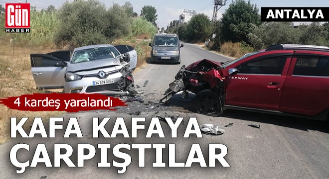 Otomobiller kafa kafaya çarpıştı: 4 yaralı