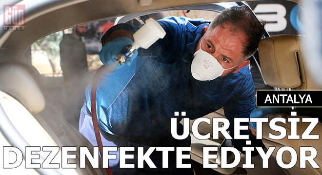 Otomobilleri ücretsiz dezenfekte ediyor