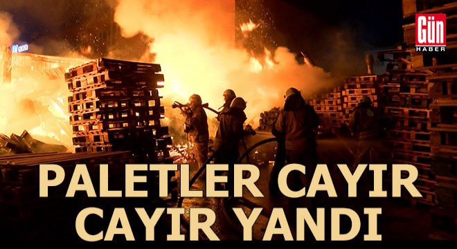 Palet imalathanesinde yangın