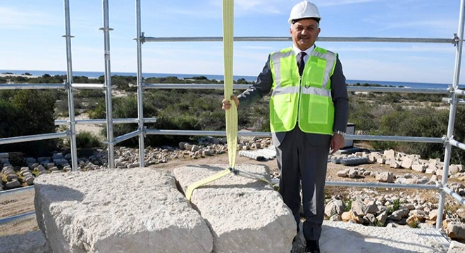 Patara Fener kasnağına ilk taşı Vali Yazıcı koydu