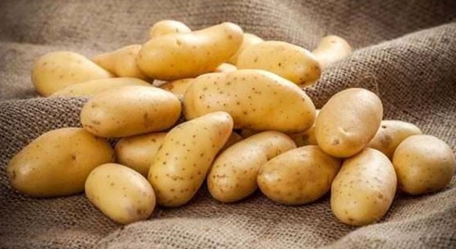 Patates yüklü TIR devrildi