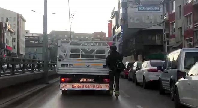 Patenli gencin tehlikeli yolculuğu kamerada