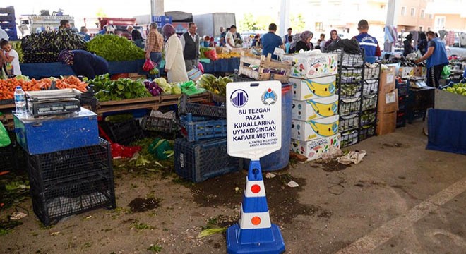 Pazarda kaba üsluba  tezgah kapama  cezası