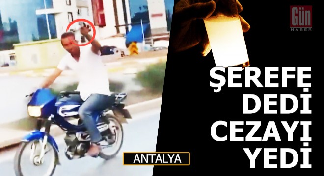 Rakı dolu bardakla motosiklet kullanıp, 'Şerefe' dedi, cezayı yedi