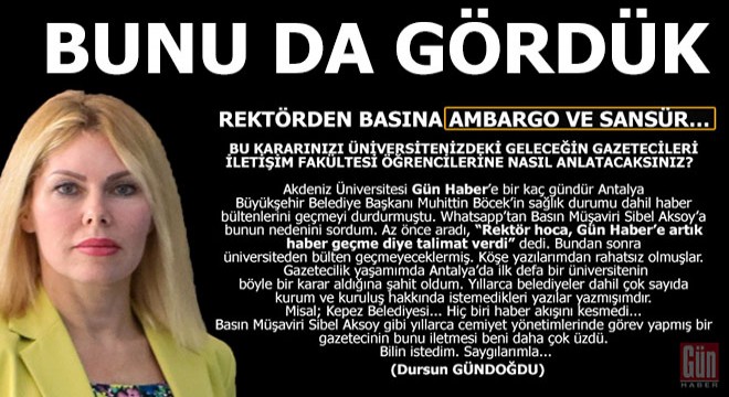 Rektörden basına ambargo ve sansür…