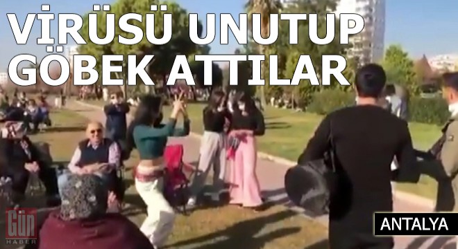 Roman havasını duyunca virüsü unutup parkta göbek attılar