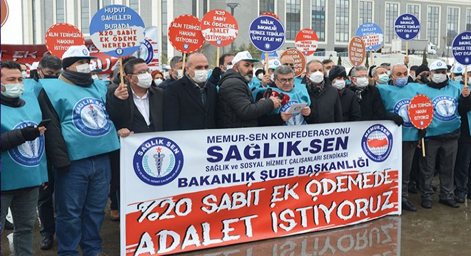 Sağlık-Sen'den 'sabit ek ödeme' eylemi