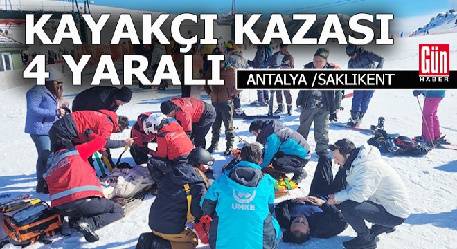 Saklıkent te kayakçı, sıra bekleyenlere çarptı: 4 yaralı