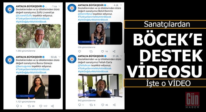 Sanatçılardan Başkan Böcek e geçmiş olsun videoları
