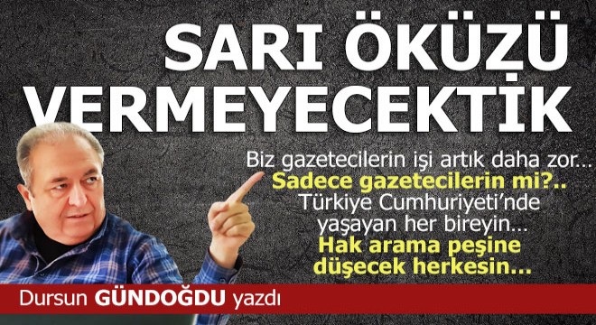 Sarı öküzü vermeyecektik