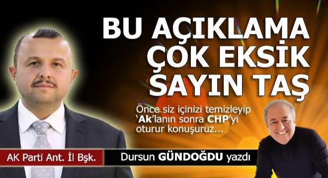 Sayın başkan bu açıklama olmadı?