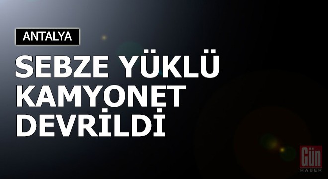 Sebze yüklü kamyonet devrildi