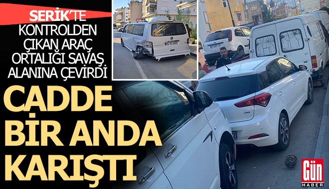 Serik’te 5 araç zincirleme kazaya karıştı